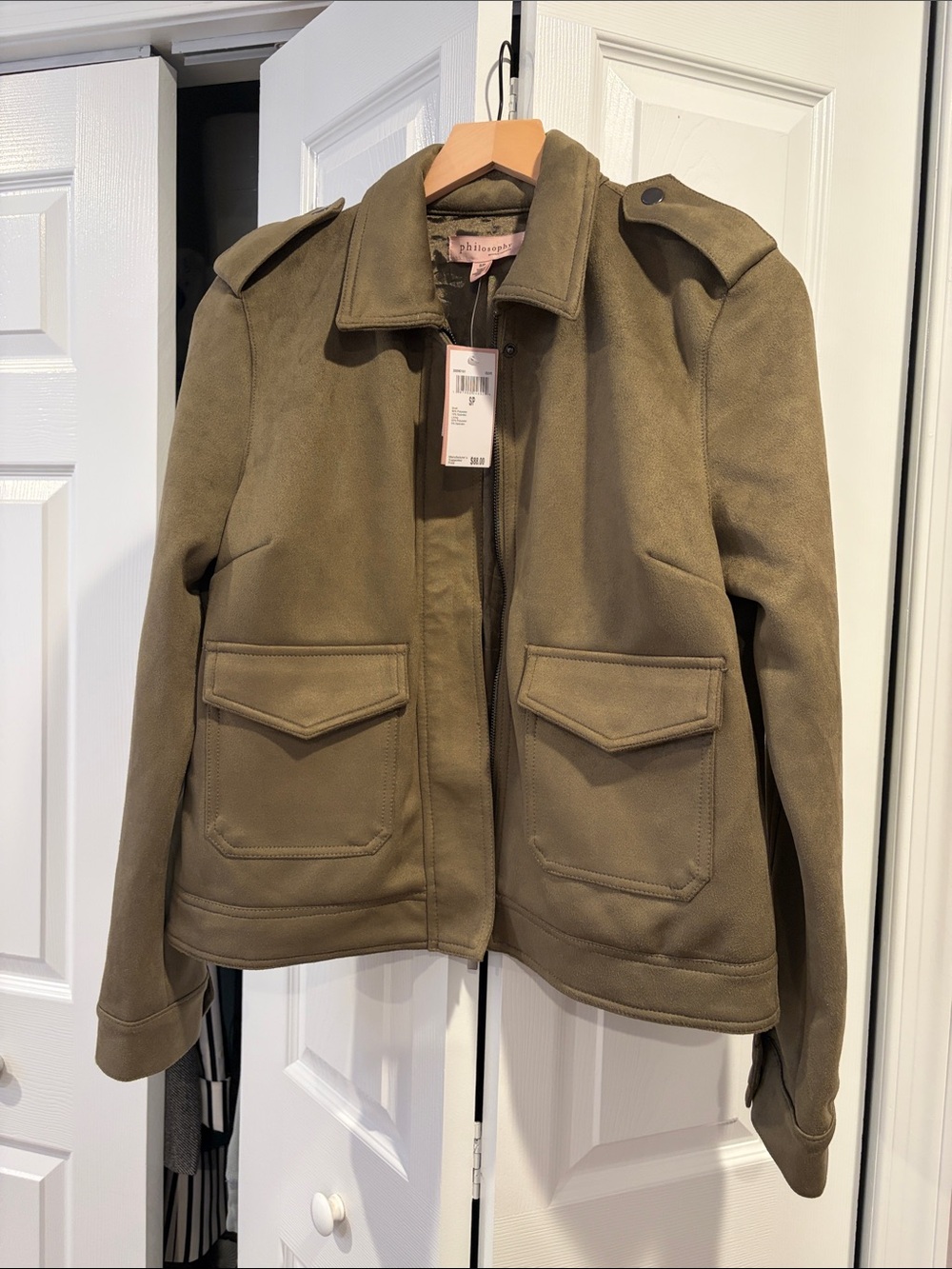 Philosophy Olive Green Zip-Front Jacket
